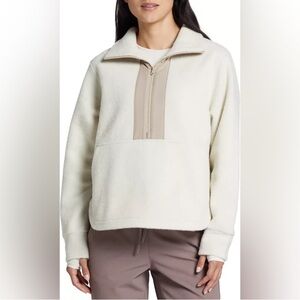 Alpine Design Wayfarer Fleece 1/4 Zip Cloud White Front Pouch Pocket Size XL NWT